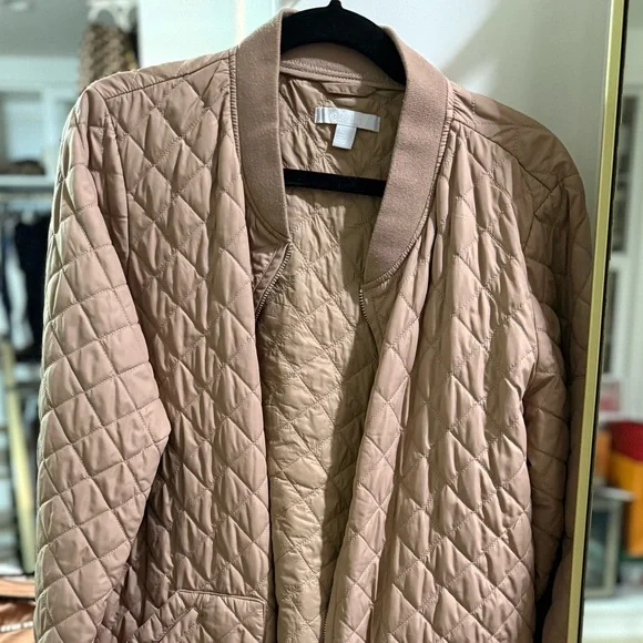 Zella Quilted Brown Bomber Jacket - Picture 4 of 4